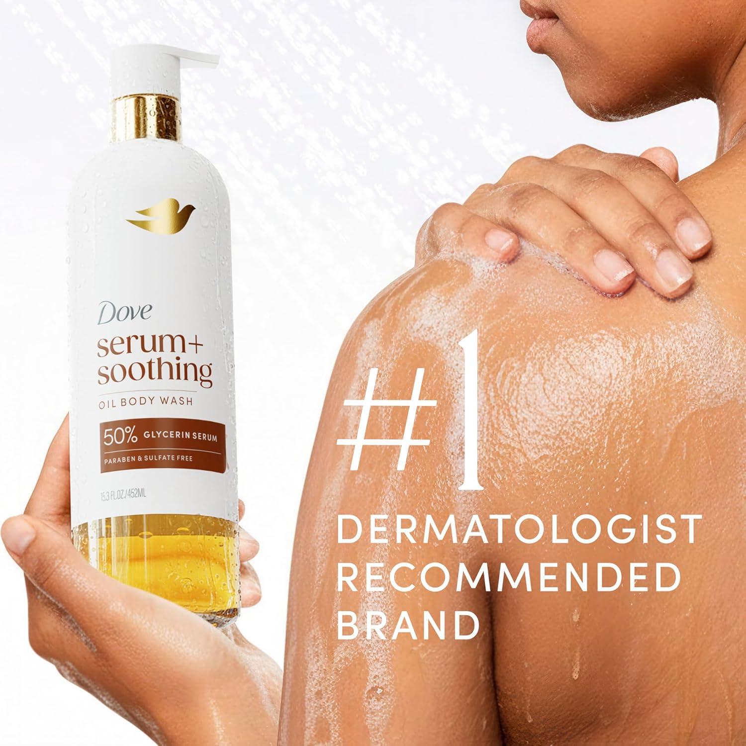 imageDove Serum Shower Oil Body Wash with Glycerin Serum Almond Oil amp Sandalwood Soothing Hydrating Cleanser 153 fl oz