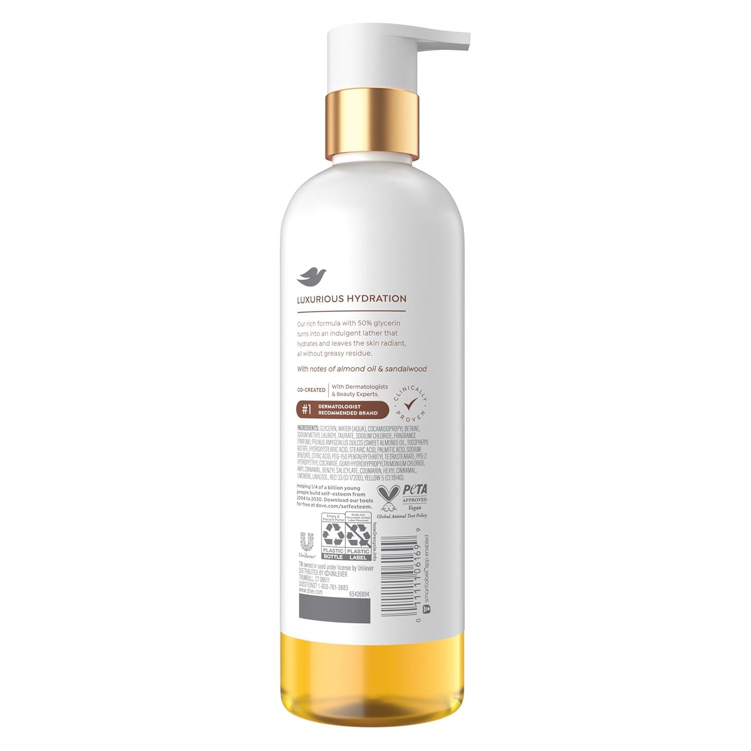 imageDove Serum Shower Oil Body Wash with Glycerin Serum Almond Oil amp Sandalwood Soothing Hydrating Cleanser 153 fl oz