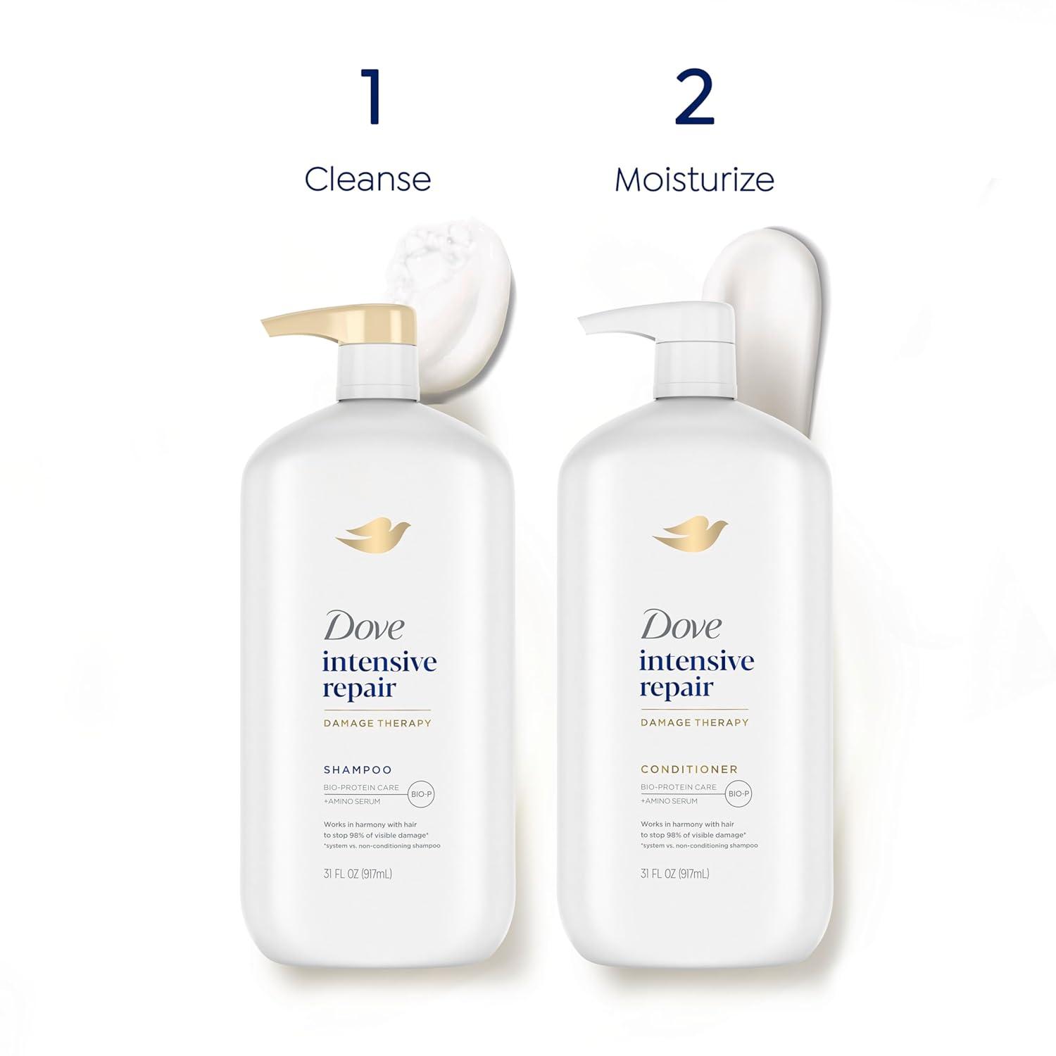 imageDove Shampoo Intensive Repair Pack of 4 for Damaged Hair Shampoo with BioRestore Complex 31 oz