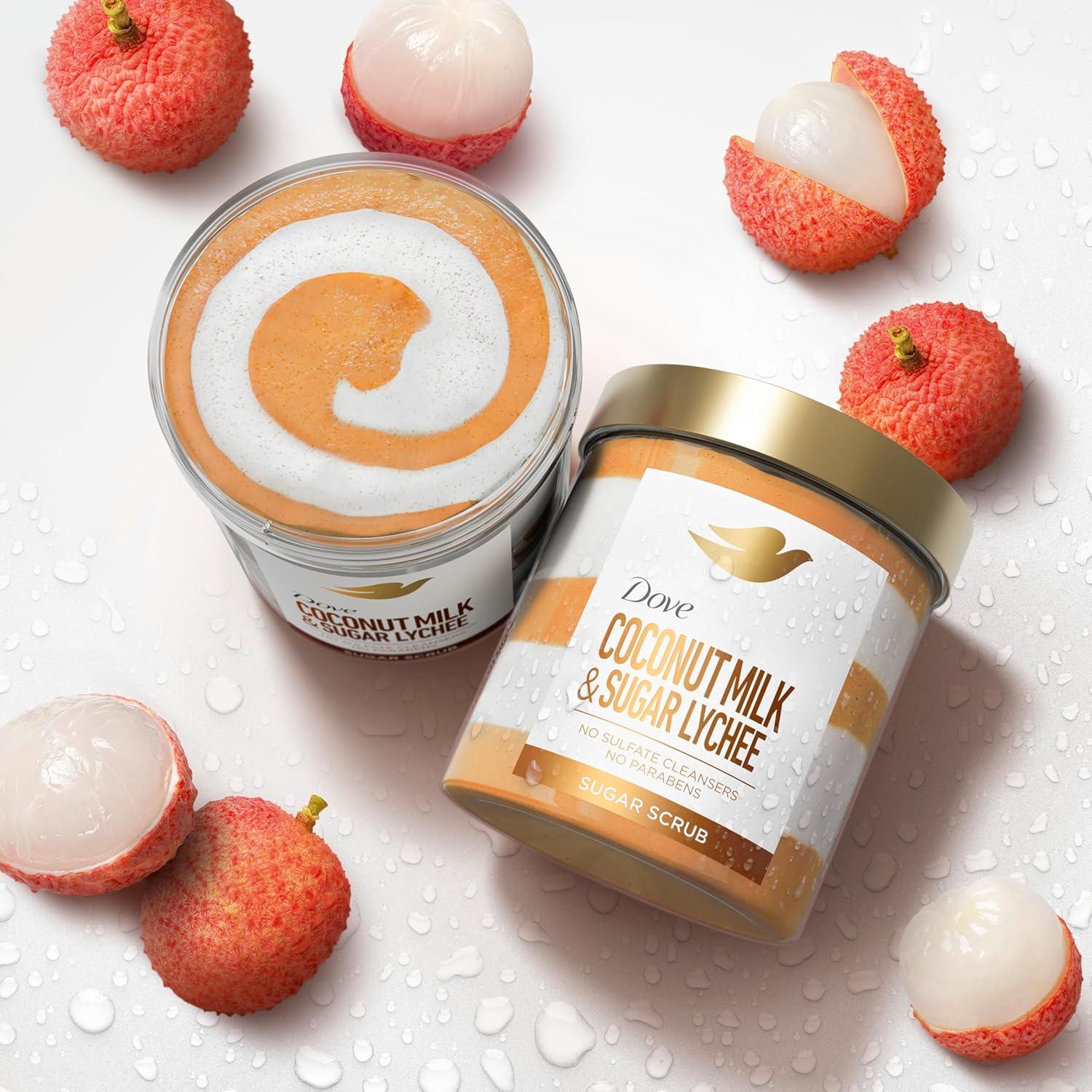 imageDove Sugar Body Scrub Coconut amp Lychee For Women For Exfoliated amp Hydrated skin 15 oz