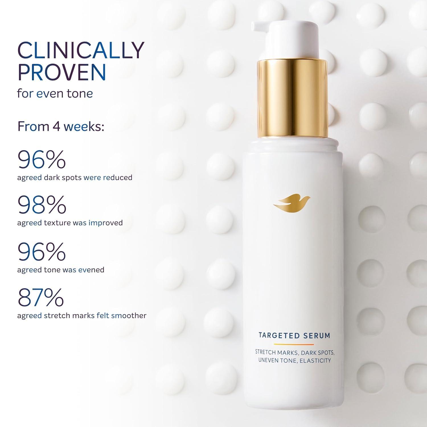 imageDove Targeted Serum Multipurpose for Stretch Marks Dark Spots Uneven Skin Tone and Elasticitywith Tone Balance Complex Niacinamide Collagen Peptides and Natural Moisturizing Factors 32 oz