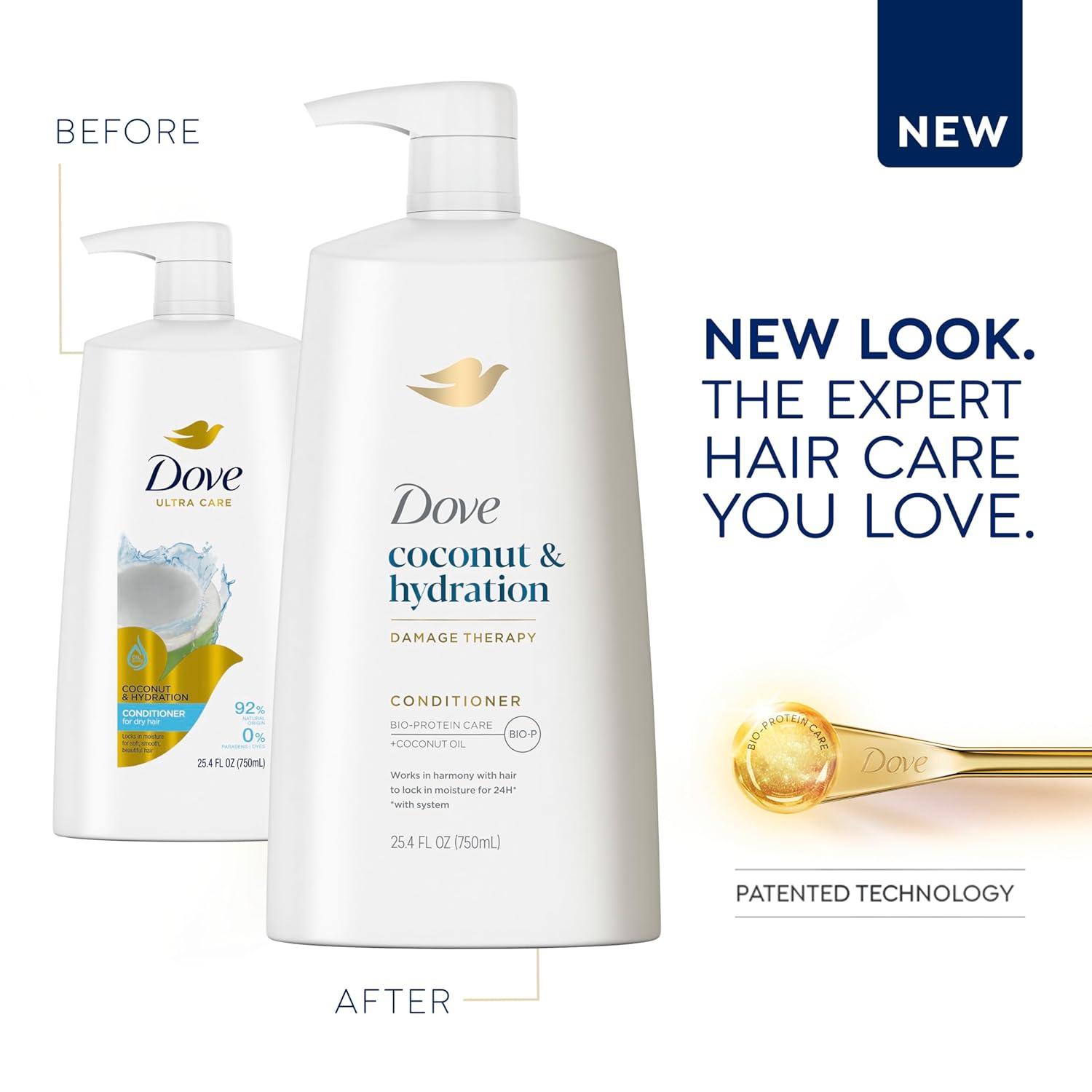 imageDove Ultra Care Coconut amp Hydration Conditioner for Dry Hair with Jojoba and Sweet Almond Oils 254 ozCoconut Hydration