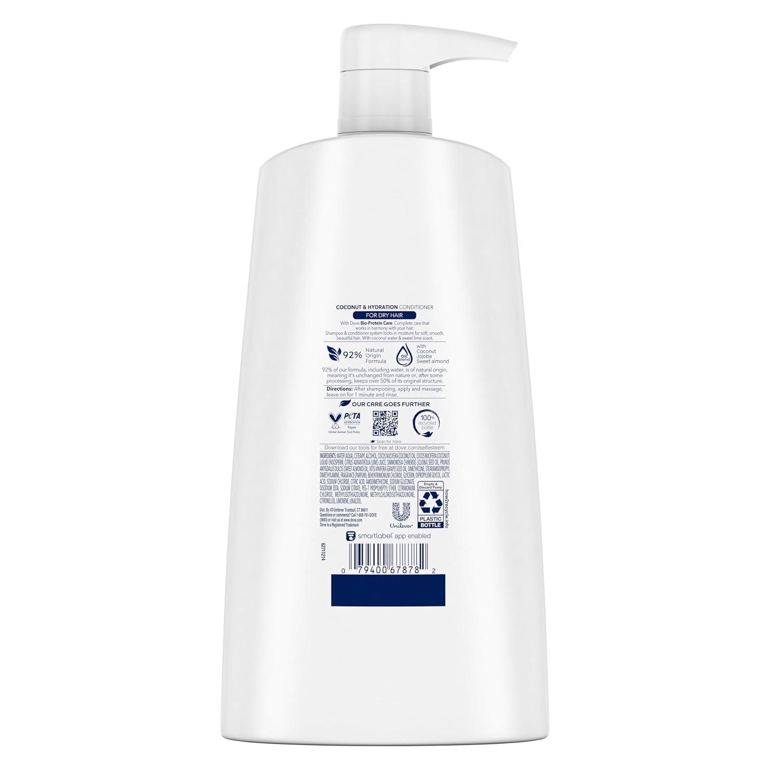 imageDove Ultra Care Coconut amp Hydration Conditioner for Dry Hair with Jojoba and Sweet Almond Oils 254 ozCoconut Hydration