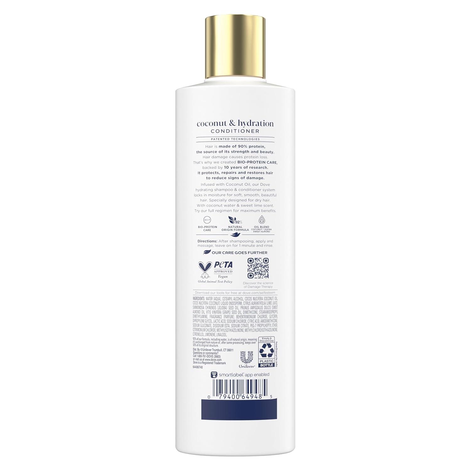 imageDove Ultra Care Coconut amp Hydration Conditioner for Dry Hair with Jojoba and Sweet Almond Oils 254 ozCoconut Hydration