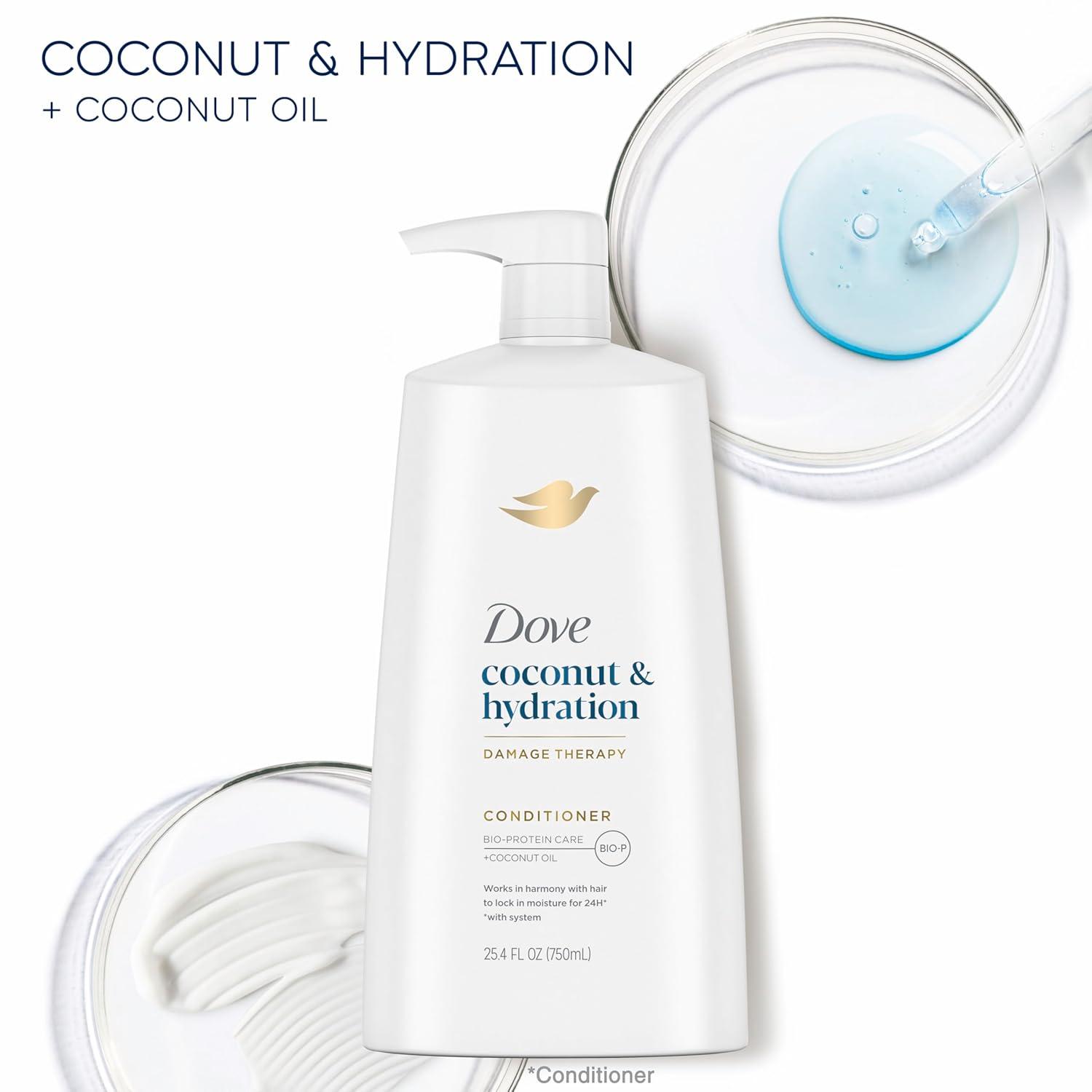 imageDove Ultra Care Coconut amp Hydration Conditioner for Dry Hair with Jojoba and Sweet Almond Oils 254 ozCoconut Hydration