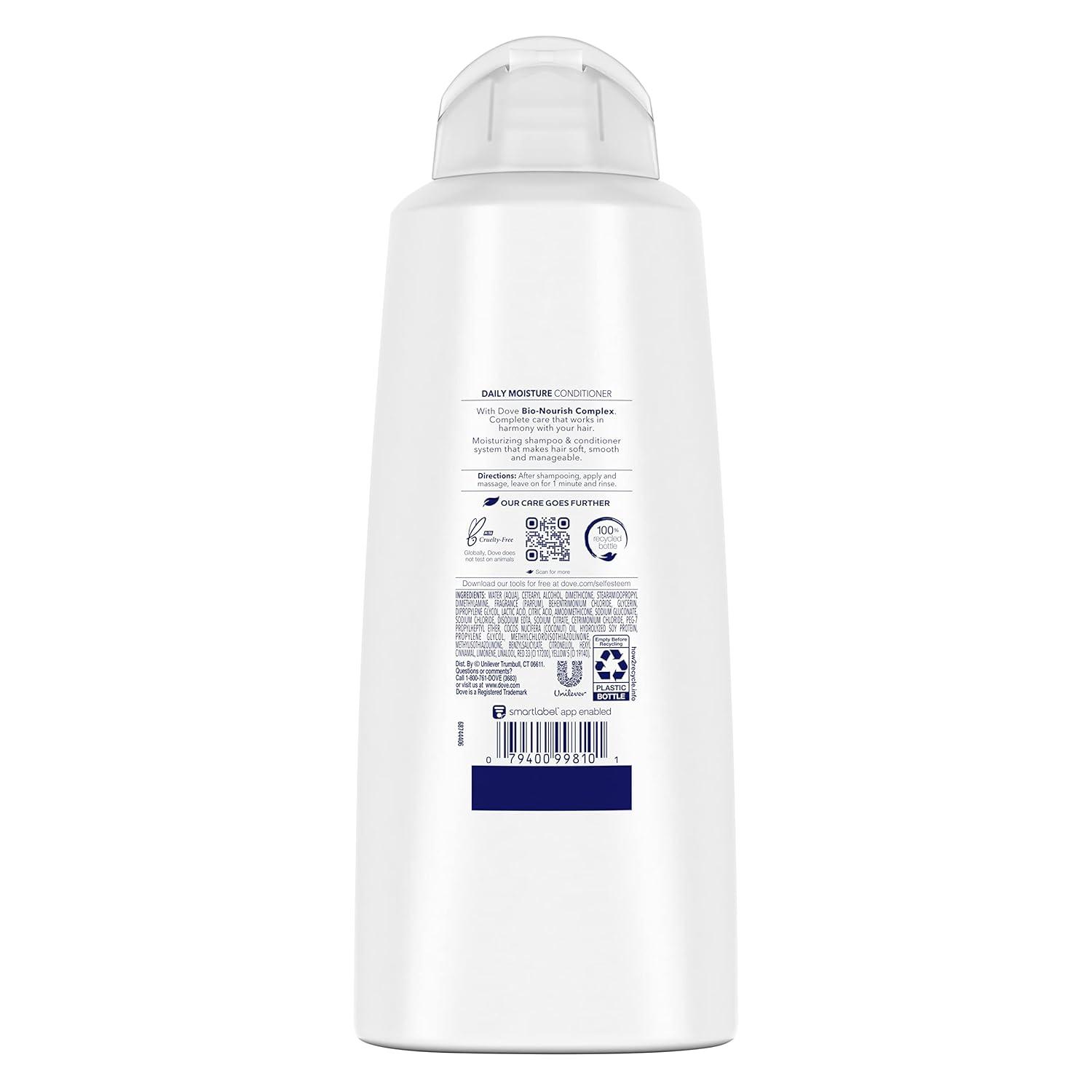 imageDove Ultra Care Conditioner Daily Moisture Pack of 4 For Dry Hair Conditioner with BioRestore Complex 31 oz204 Fl Oz Pack of 1