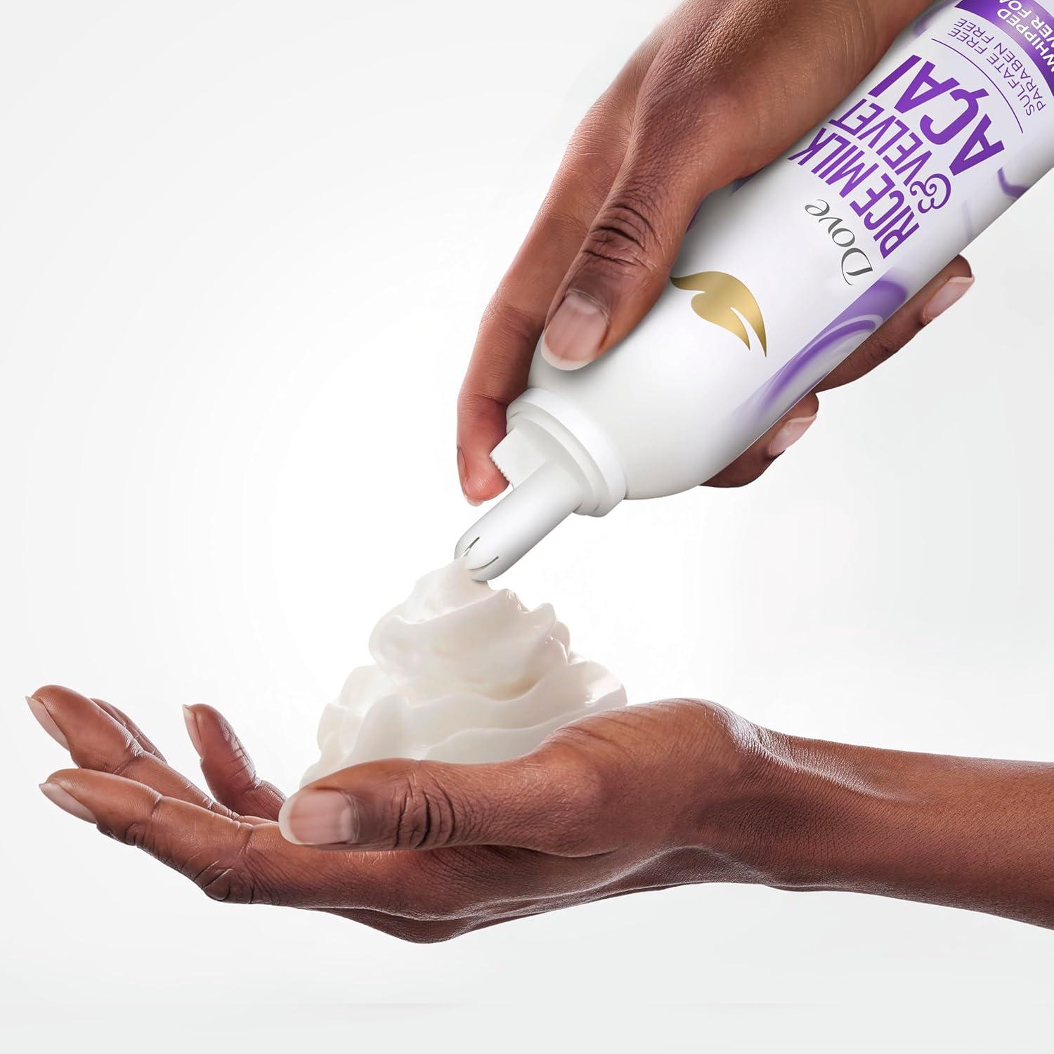 imageDove Whipped Shower Foam for Women Rice Milk amp Velvet Aa for Hydrated amp Soft Skin 103 FO