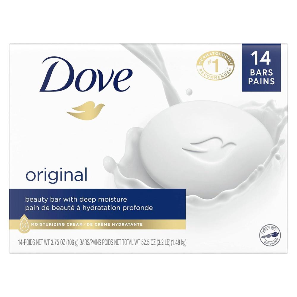 imageDove Beauty Bar Soap Original Pack of 36 for Soft Smooth Skin with 14 Moisturizing Cream 26 oz375 Ounce Pack of 14
