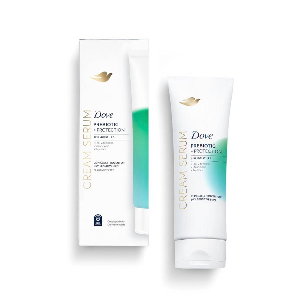 imageDove Body Cream Serum Prebiotic Protection for Dry Sensitive Skin with ProVitamin B5 Stearic Acid and Peptides Lotion 8 oz