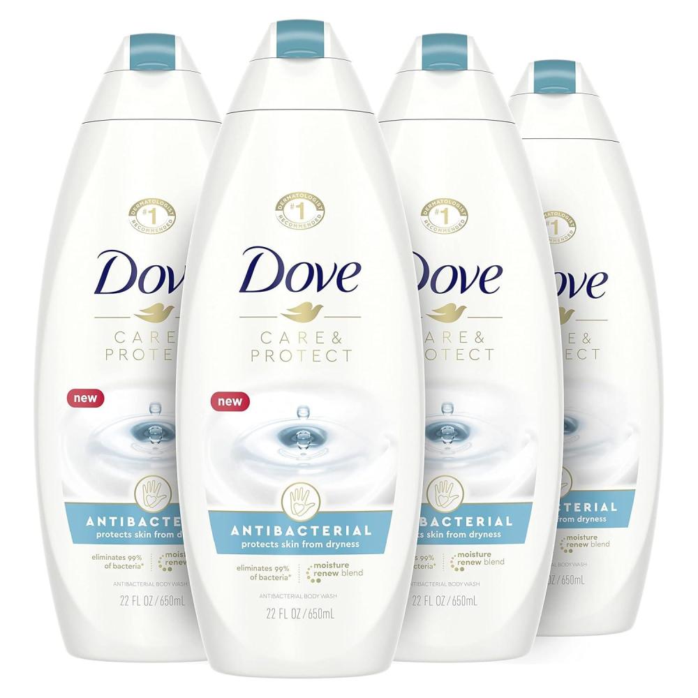 imageDove Body Wash For All Skin Types Antibacterial Body Wash Protects from Dryness 22 Fl Oz Pack of 4