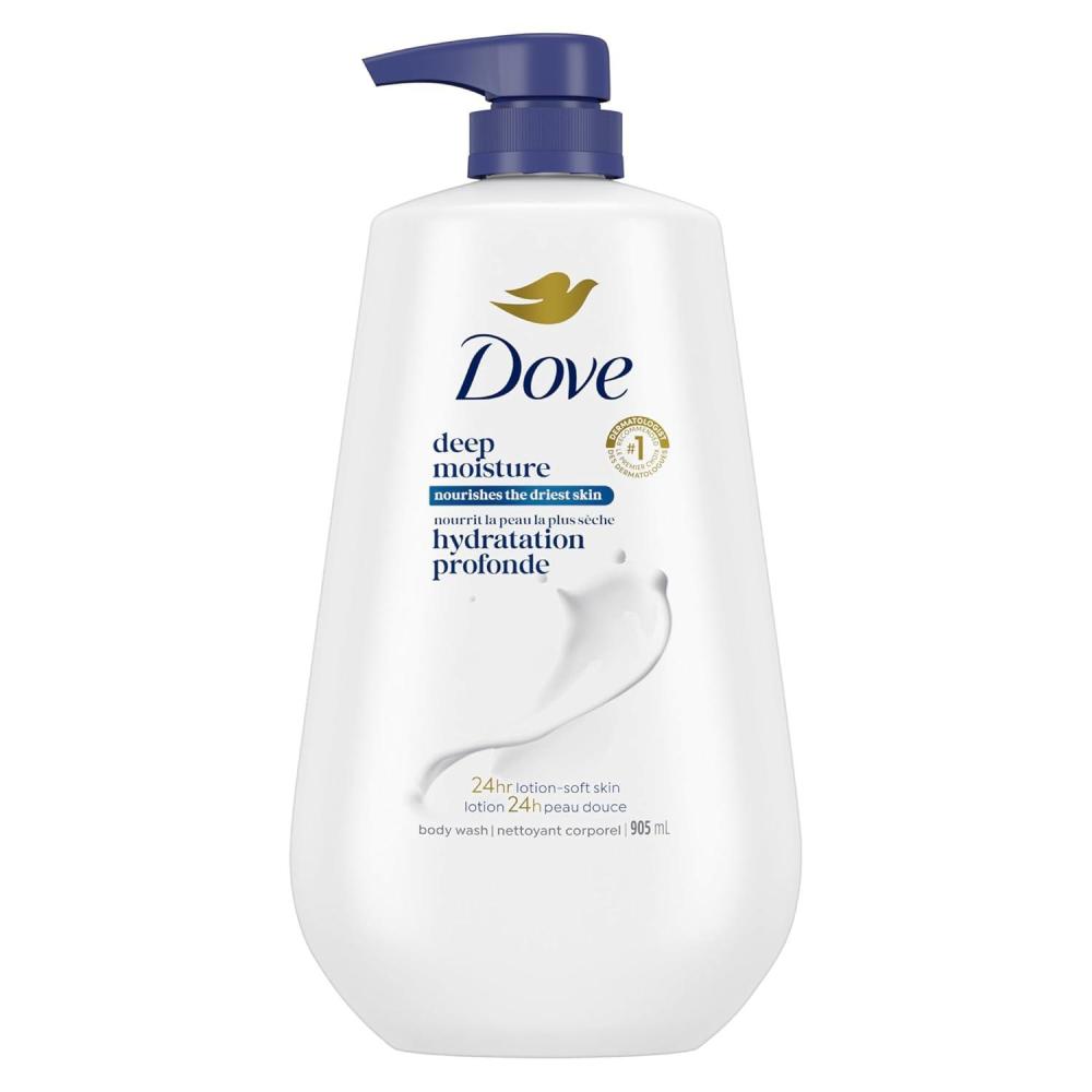 imageDove Body Wash with Pump with Skin Natural Nourishers for Instantly Soft Skin and Lasting Nourishment Deep Moisture Cleanser That Effectively Washes Away Bacteria While Nourishing Your Skin 34 oz 3 Count306 Fl Oz Pack of 3