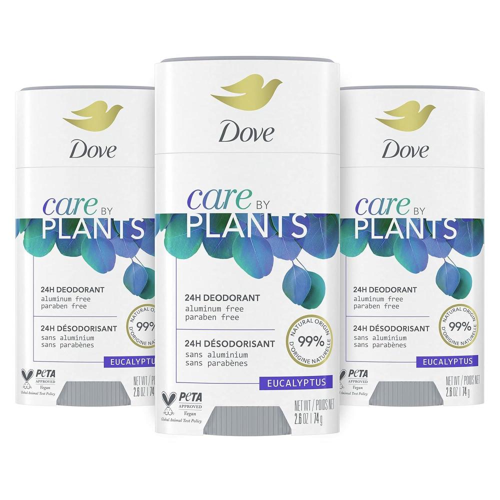 imageDove Care by Plants Deodorant Stick for underarm skin care and 24 hour deodorant protection Eucalyptus no aluminum deodorant 26 oz 3 Count26 Ounce Pack of 3