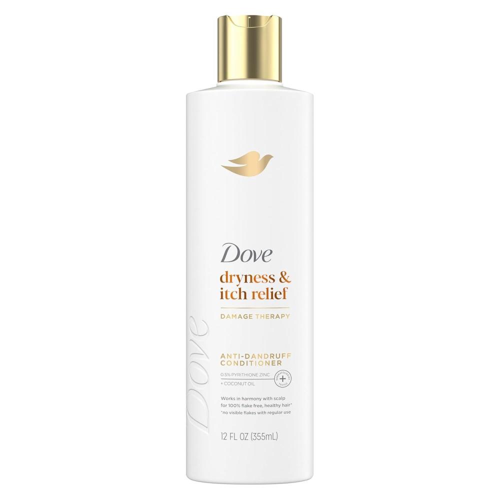 imageDove Damage Therapy Derma Conditioner Dryness Itch for Flaky Scalp with Pyrithione Zinc and Coconut Oil 12 Fl OzCoconut