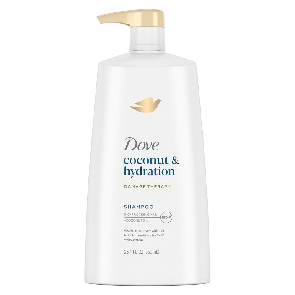 imageDove Damage Therapy Shampoo 6Pack Coconut amp Hydration 24H Hydration for Revitalizing Dry Damaged Hair 12 Oz Ea254 Fl Oz Pack of 1