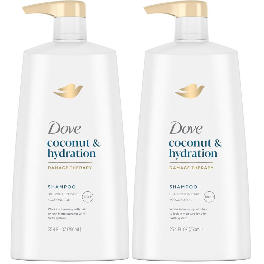 imageDove Damage Therapy Shampoo 6Pack Coconut amp Hydration 24H Hydration for Revitalizing Dry Damaged Hair 12 Oz Ea254 Fl Oz Pack of 2