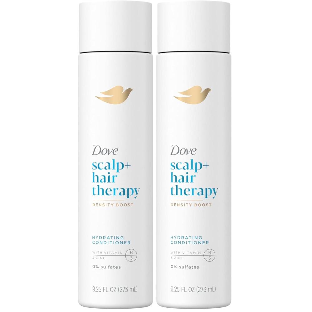 imageDove Density Boost Strengthening Conditioner Scalp Hair Therapy for protecting against premature breakage with Vitamin B3 Zinc and 0 sulfates 925 oz925 Fl Oz Pack of 2