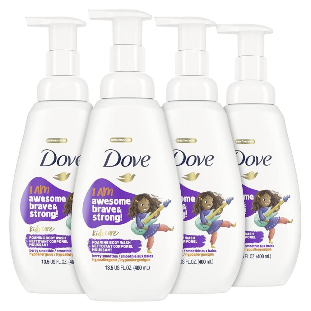 imageDove Foaming Body Wash For Kids 4 Count Berry Smoothie Hypoallergenic Skin Care 135 ozBerry Smoothie