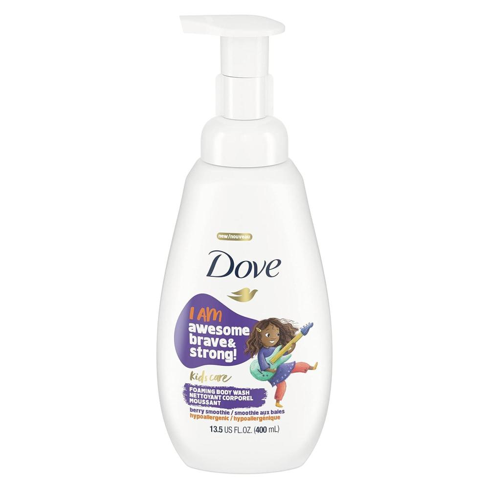 imageDove Foaming Body Wash For Kids 4 Count Berry Smoothie Hypoallergenic Skin Care 135 ozBlueberry