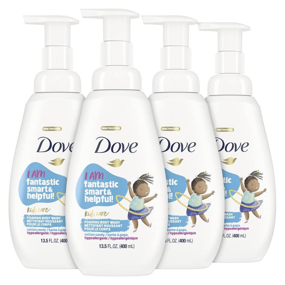 imageDove Foaming Body Wash For Kids 4 Count Berry Smoothie Hypoallergenic Skin Care 135 ozCotton Candy