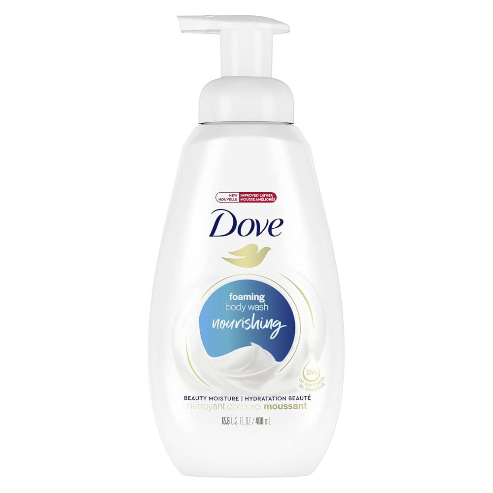 imageDove Instant Foaming Body Wash 4 Count for Soft Smooth Skin Deep Moisture Cleanser That Effectively Washes Away Bacteria While Nourishing Your Skin White 135 OzUnscented