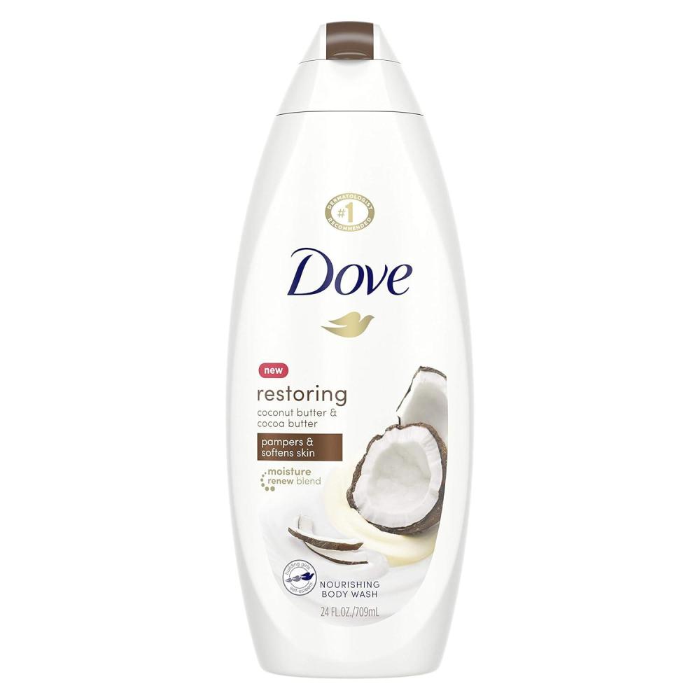 imageDove Purely Pampering Body Wash for Dry Skin Coconut Butter and Cocoa Butter Effectively Washes Away Bacteria While Nourishing Your Skin 22 oz 4 count22 Ounce Pack of 1