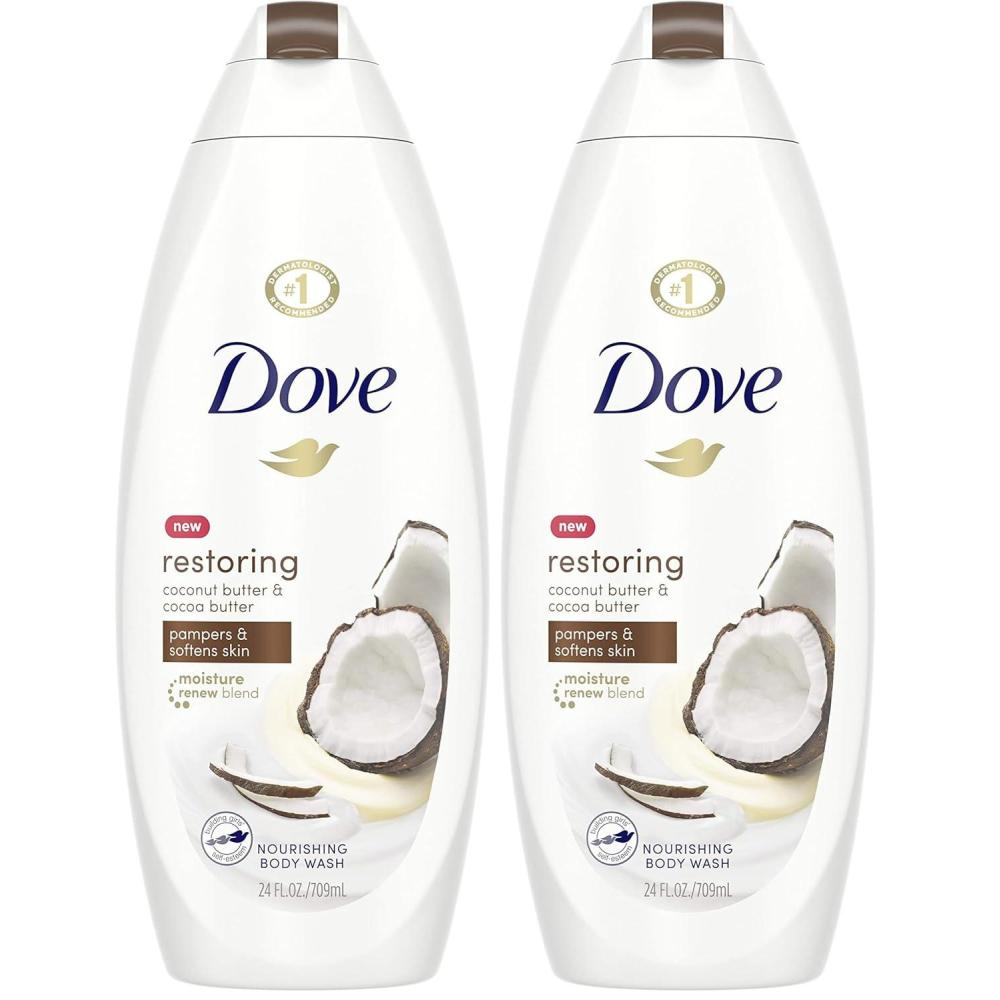 imageDove Purely Pampering Body Wash for Dry Skin Coconut Butter and Cocoa Butter Effectively Washes Away Bacteria While Nourishing Your Skin 22 oz 4 count22 Ounce Pack of 2