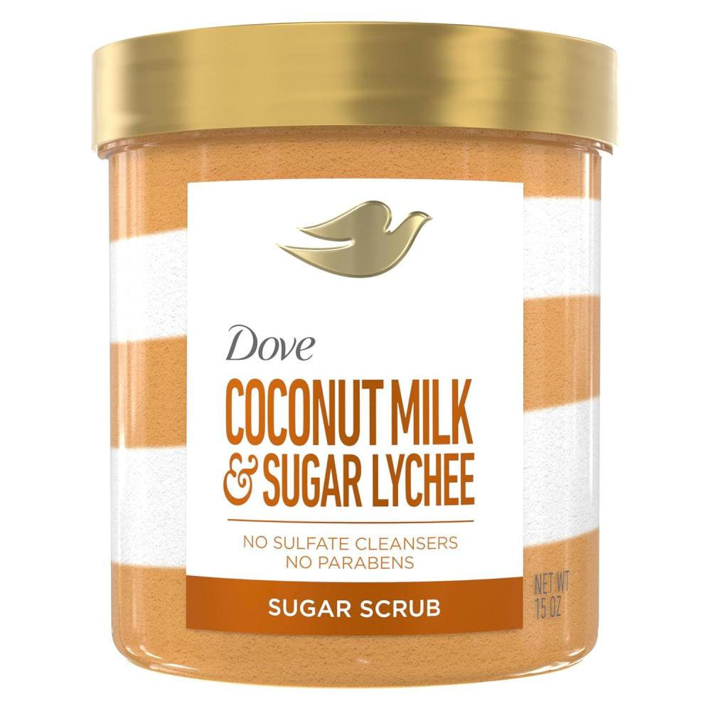 imageDove Sugar Body Scrub Coconut amp Lychee For Women For Exfoliated amp Hydrated skin 15 oz