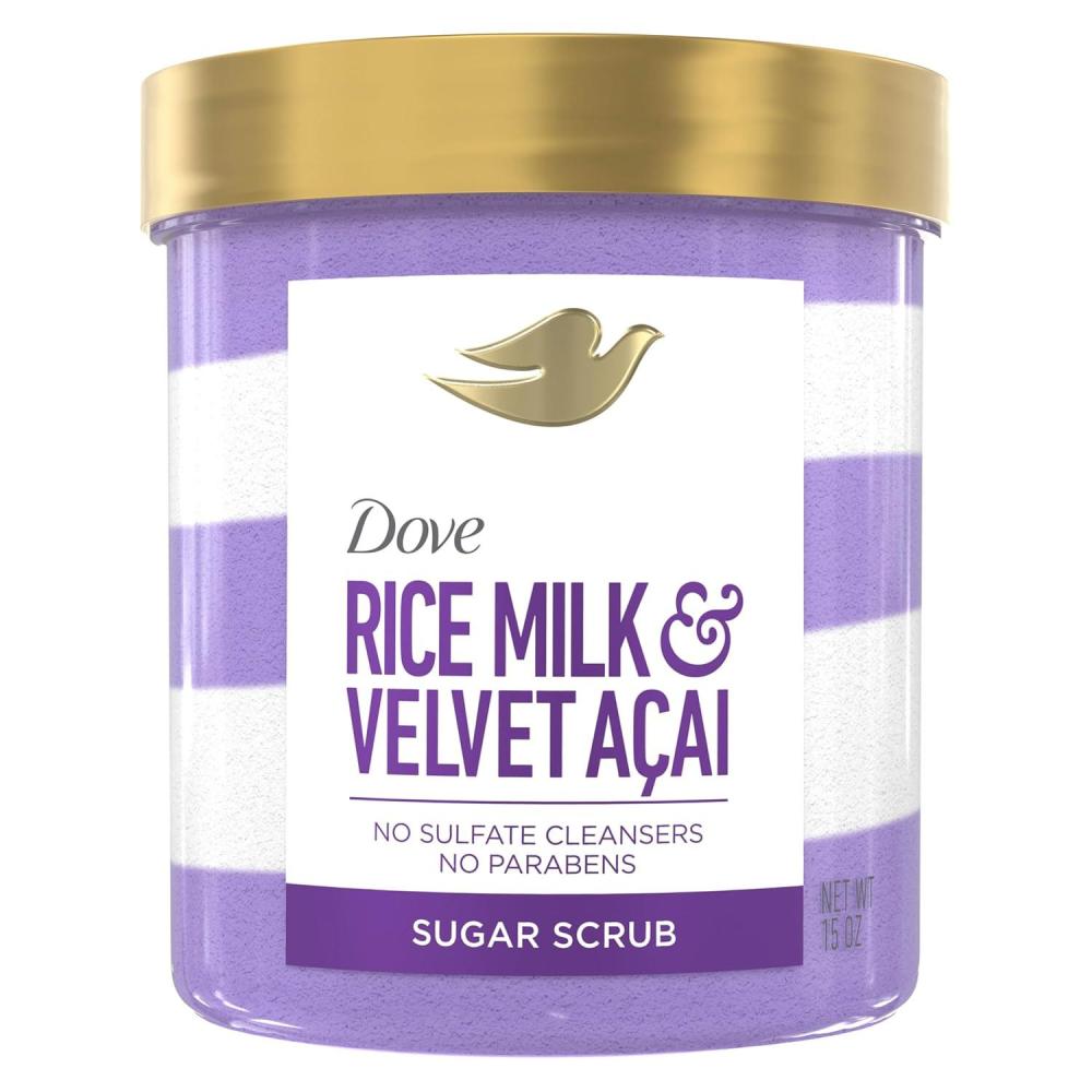 imageDove Sugar Body Scrub Velvet Acai amp Rice Milk For Women For Exfoliated amp Hydrated skin 15 OZ