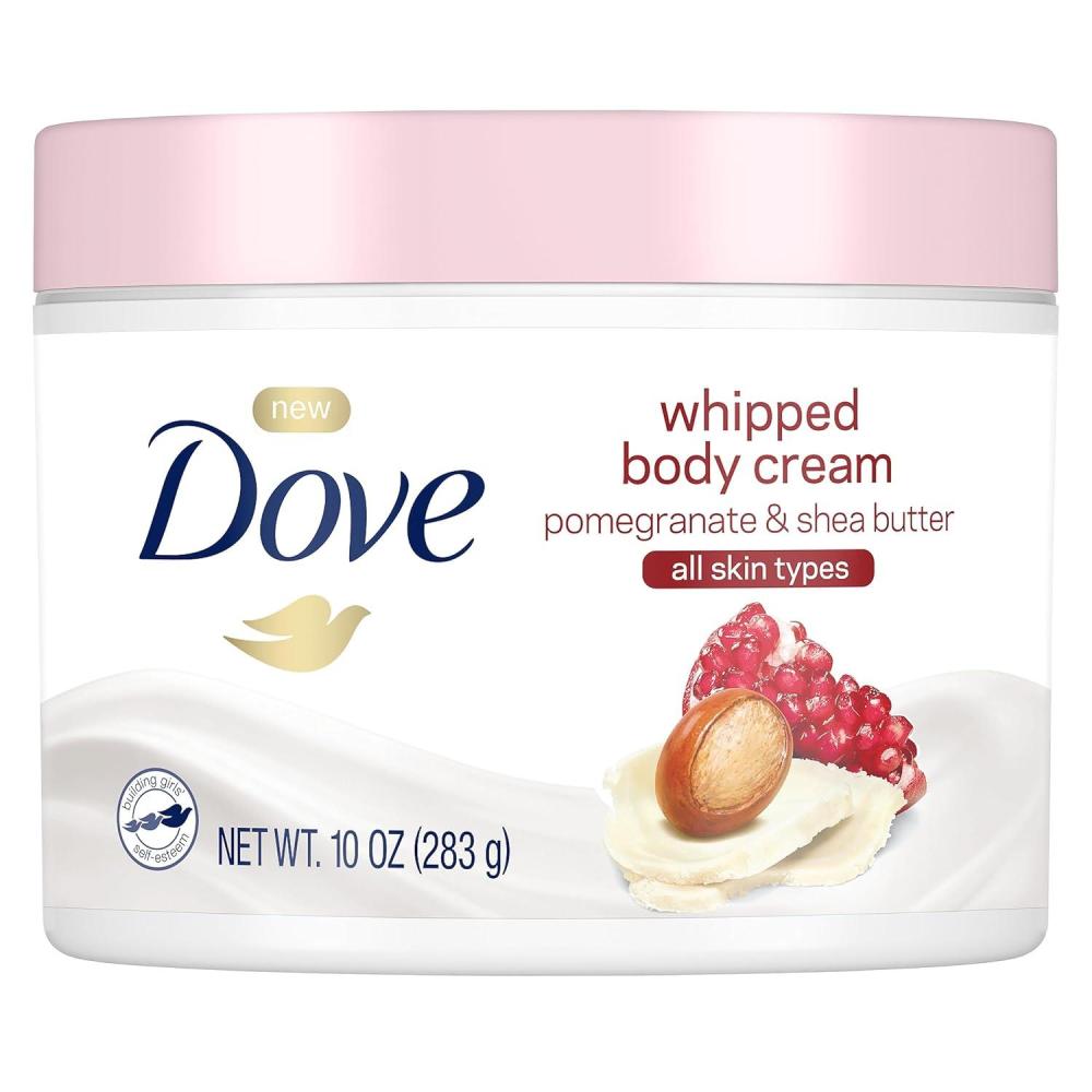 imageDove Whipped Body Cream Dry Skin Moisturizer Pomegranate and Shea Butter Nourishes Skin Deeply 10 oz 3 CountPomegranate and Shea Butter