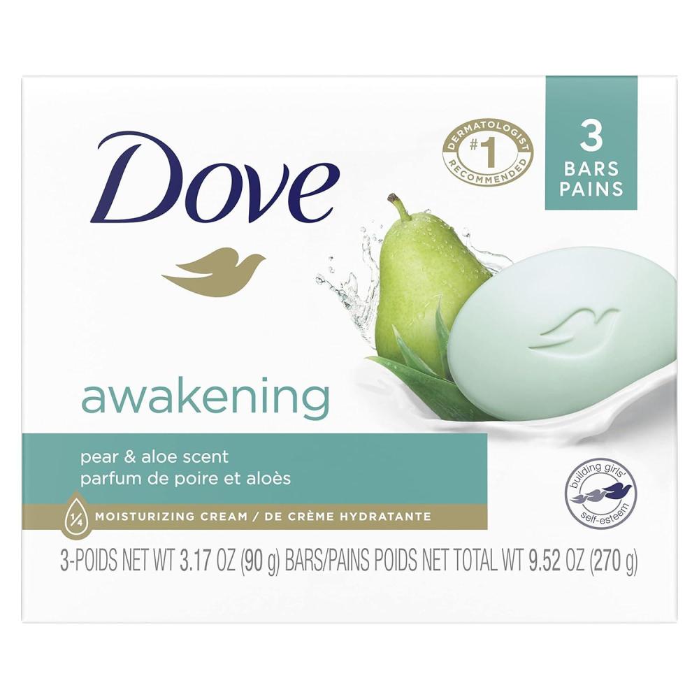 imageDove go fresh Beauty Bar More Moisturizing Than Ordinary Bar Soap Rejuvenate Pear and Aloe Vera Scent 375 oz 14 Bars951 Ounce Pack of 1