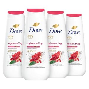 Dove Body Wash Rejuvenating Pomegranate & Hibiscus 4 Count for Renewed, Healthy-Looking Skin Gentle Skin Cleanser with 24hr Renewing MicroMoisture 20 oz(20 Fl Oz (Pack of 4))