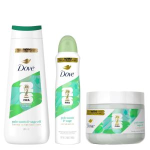 Dove FIFA World Cup 2026 Limited Edition Hydrating Regimen 3‑Pack – Palo Santo & Sage Oil Body Wash, 24‑Hour Nourishing MicroMoisture, Vegan & Dermatologist‑Recommended