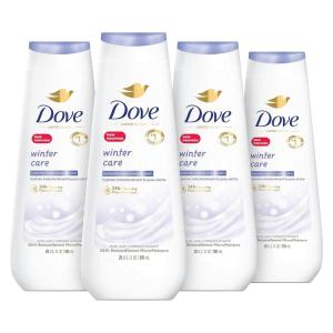 Dove Limited Edition Body Wash Winter Care 4 Count for Renewed, Healthy-Looking Skin with 24hr Renewing MicroMoisture Gentle Cleanser Instantly Moisturizes Dry Skin 20 oz