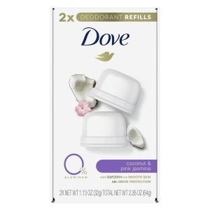 Dove Refillable Deodorant Starter Kit Deodorant For Women Coconut & Pink Jasmine 0% Aluminum 1.13 oz(Tropical)