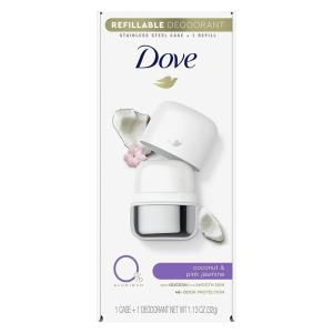 Dove Refillable Deodorant Starter Kit Deodorant For Women Coconut & Pink Jasmine 0% Aluminum 1.13 oz(Warm)