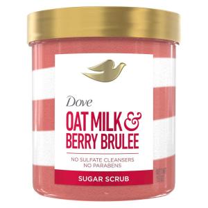 Dove Sugar Body Scrub Oat Milk & Berry Brulee For Women For Exfoliated & Hydrated skin 15 oz