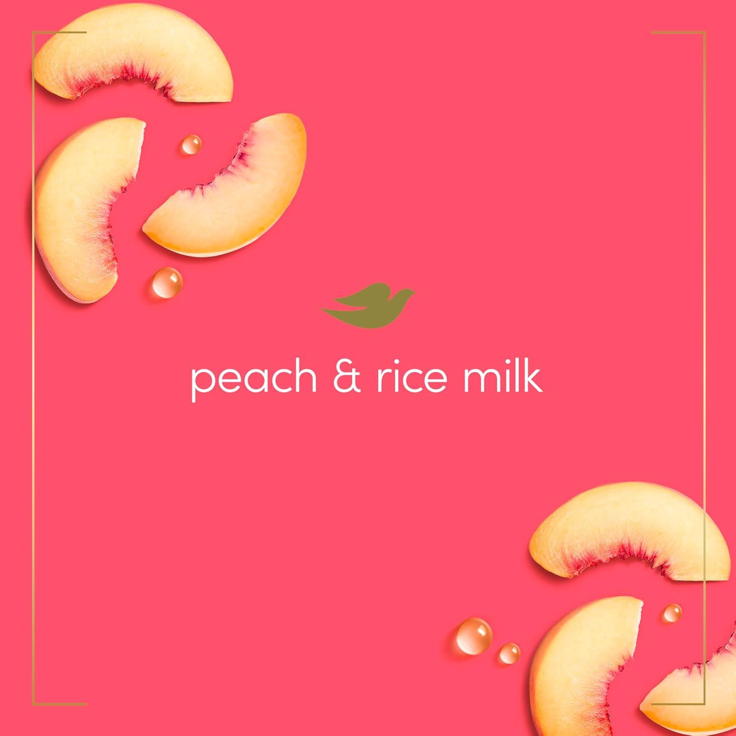 imageDove Advanced Care Hand Wash Peach amp Rice Milk 4 Count for Washing Away Dirt amp Germs While Nourishing Skin 10 Layers Deep with Moisture Boost 5X Complex12 Fl Oz Pack of 8