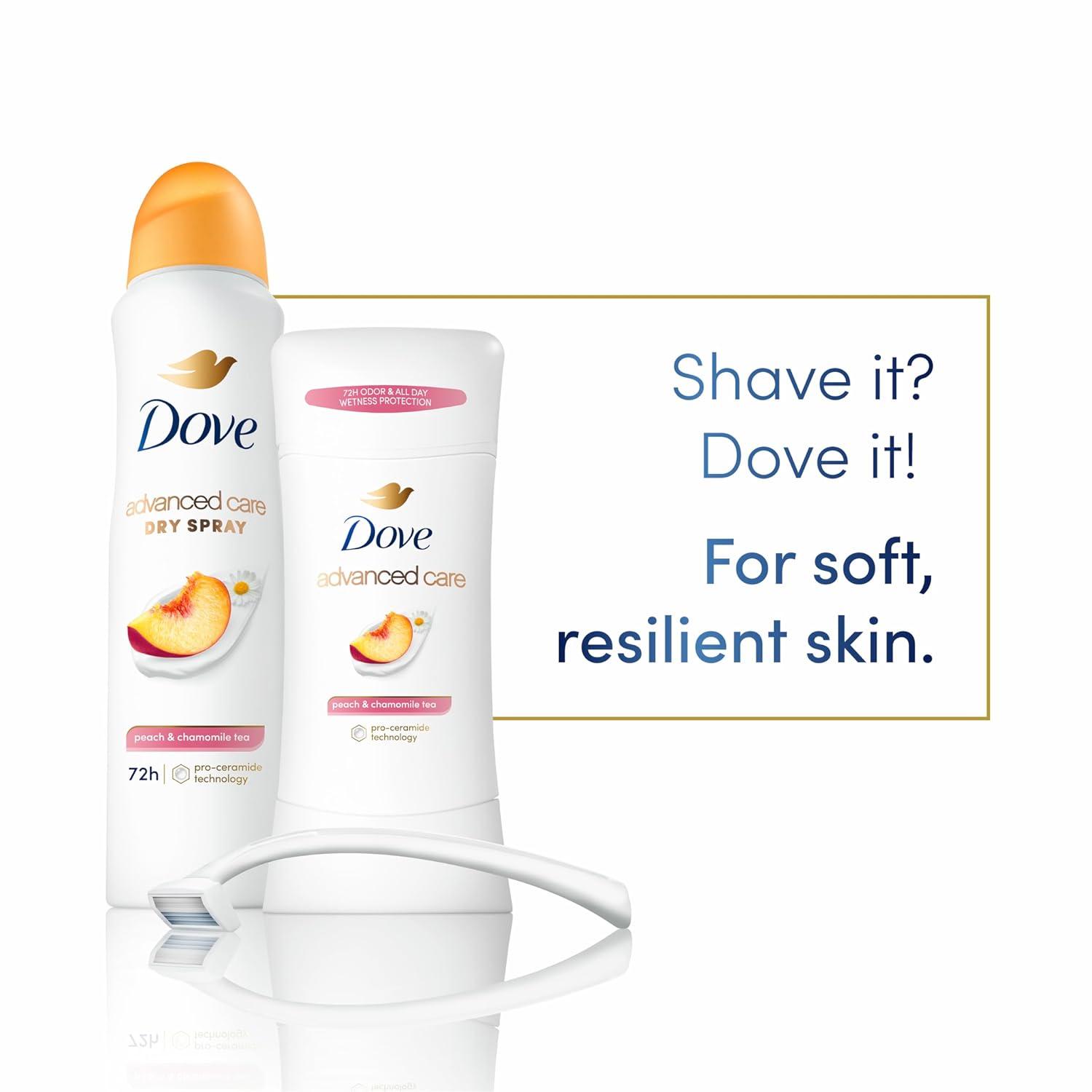 imageDove Advanced Care Antiperspirant Deodorant Dry Spray Peach amp Chamomile Tea 3ct underarm care boosts skins ceramide levels 72hour odor control ampallday sweat protection ProCeramide technology 38 oz