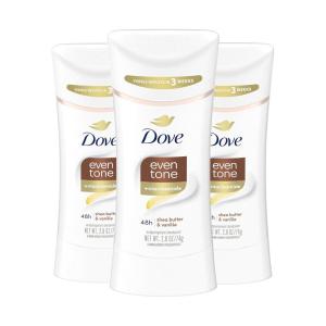 Dove Antiperspirant Deodorant Stick Even Tone Shea Butter & Vanilla Pack of 3 for 48h Odor and Sweat Protection & Skin Restoration, with Niacinamide & Visible Results in 3 Weeks, 2.6 oz