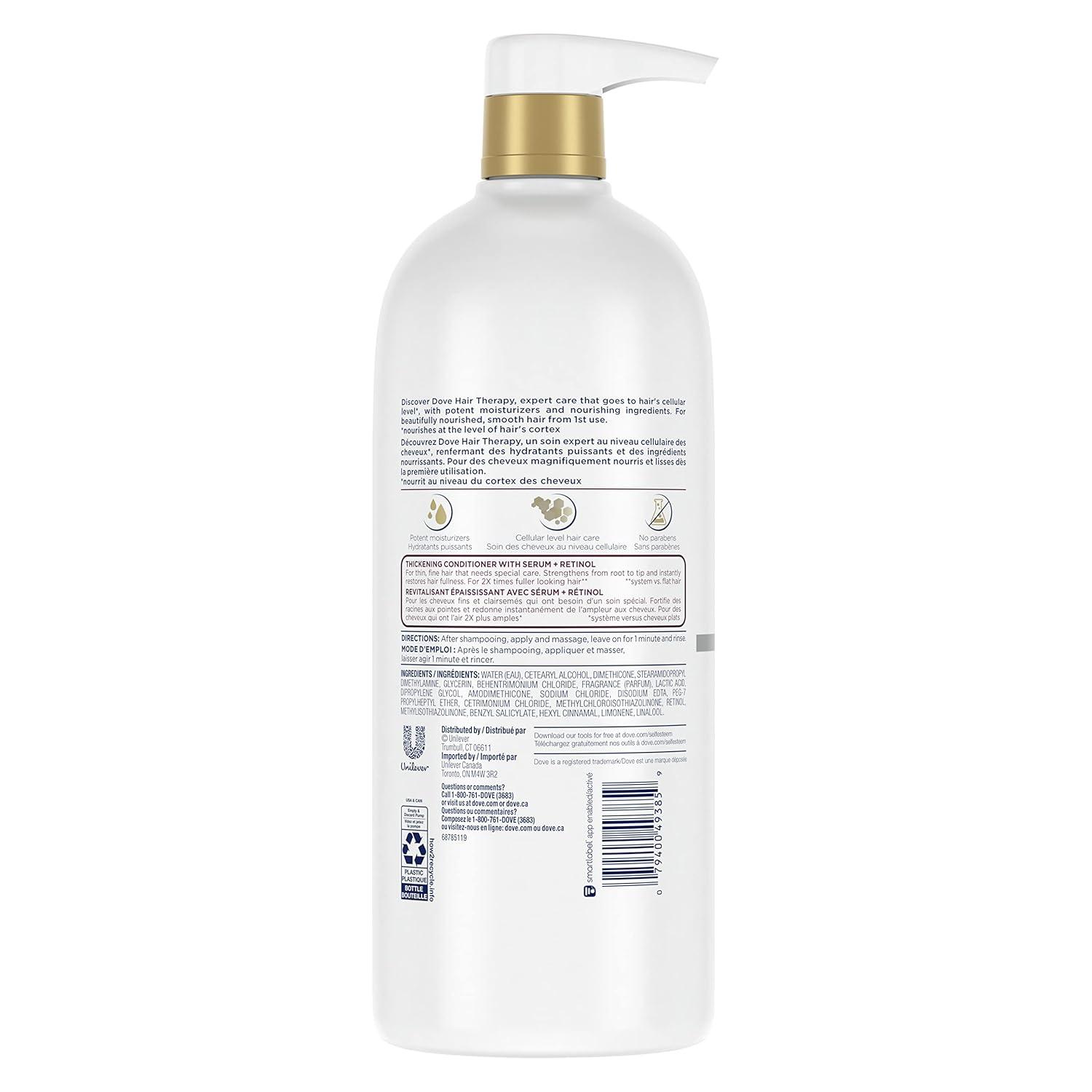 imageDove Hair Therapy Conditioner Strength amp Fullness Boost Strengthening Treatment for Thin Fine Hair Sulfate Free Conditioner for 2X Visibly Fuller Thicker Hair 338 oz