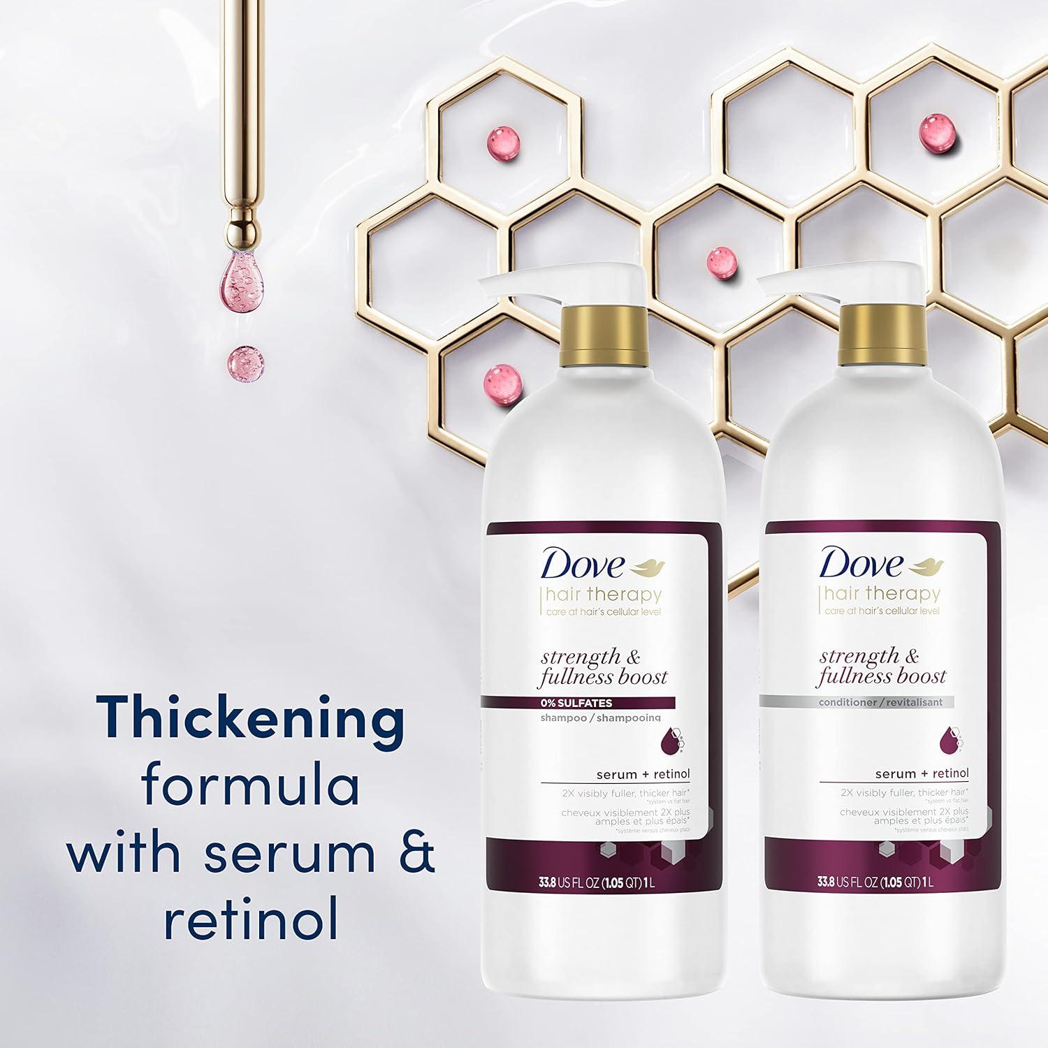 imageDove Hair Therapy Conditioner Strength amp Fullness Boost Strengthening Treatment for Thin Fine Hair Sulfate Free Conditioner for 2X Visibly Fuller Thicker Hair 338 oz
