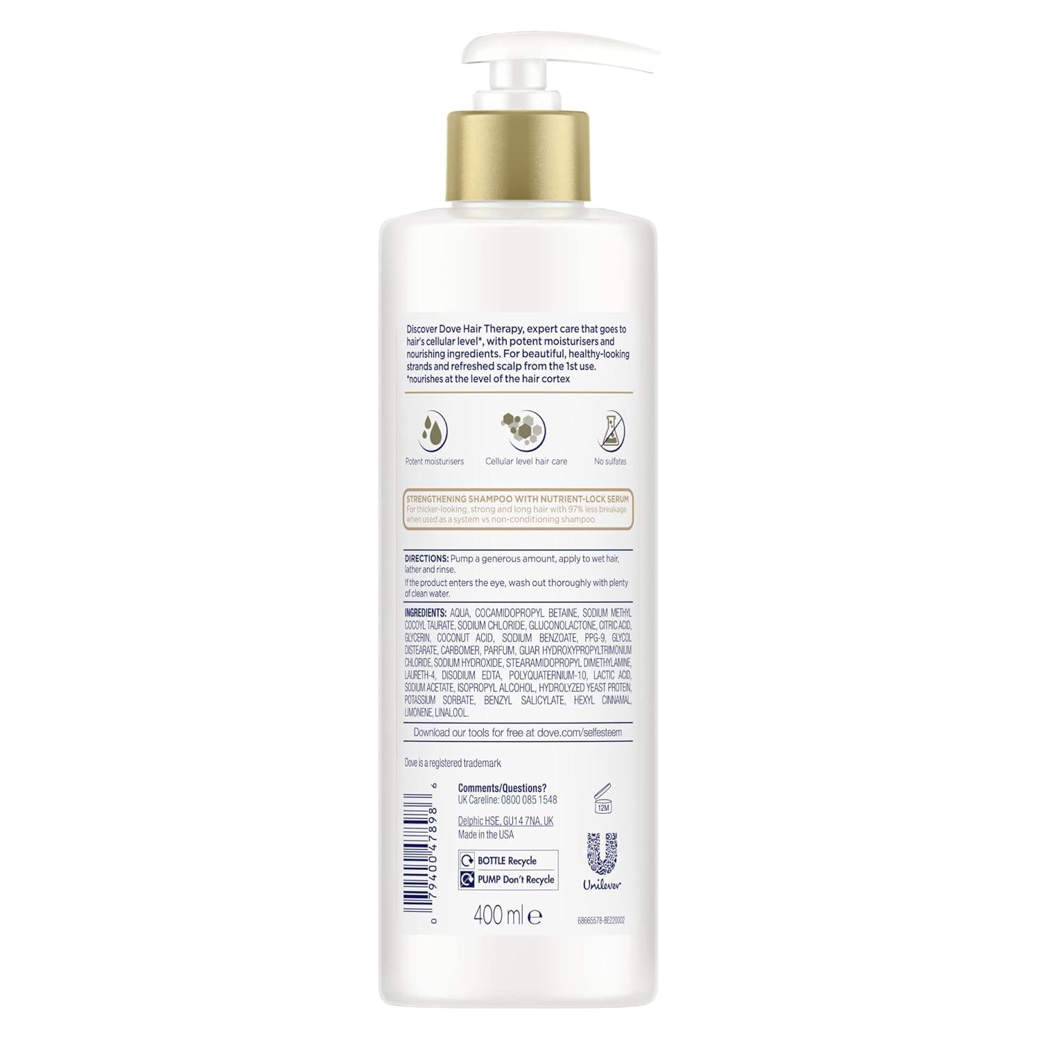 imageDove Hair Therapy Shampoo Breakage Remedy for Damaged Hair Hair Shampoo with NutrientLock Serum 338 ozBreakage Remedy