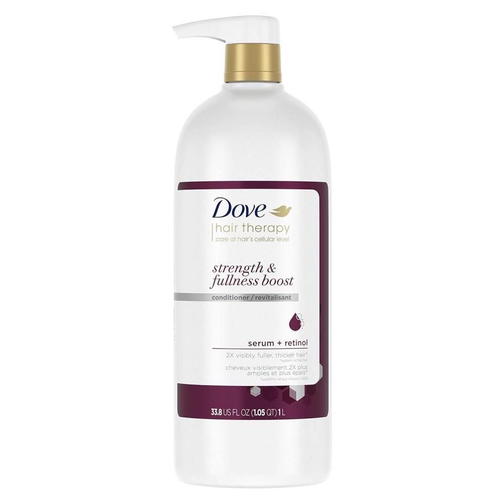 imageDove Hair Therapy Conditioner Strength amp Fullness Boost Strengthening Treatment for Thin Fine Hair Sulfate Free Conditioner for 2X Visibly Fuller Thicker Hair 338 oz