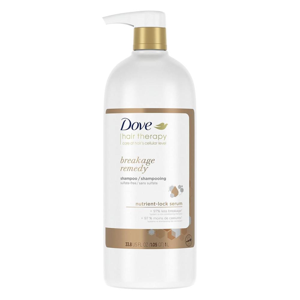 imageDove Hair Therapy Shampoo Breakage Remedy for Damaged Hair Hair Shampoo with NutrientLock Serum 338 ozUnscented