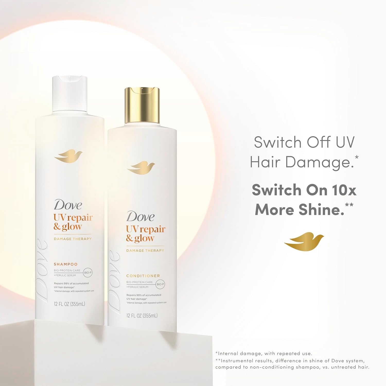 imageDove Damage Therapy Shampoo 1 ct UV Repair amp Glow Repairs 99 of UV hair damage with Ferulic Serum 12 oz