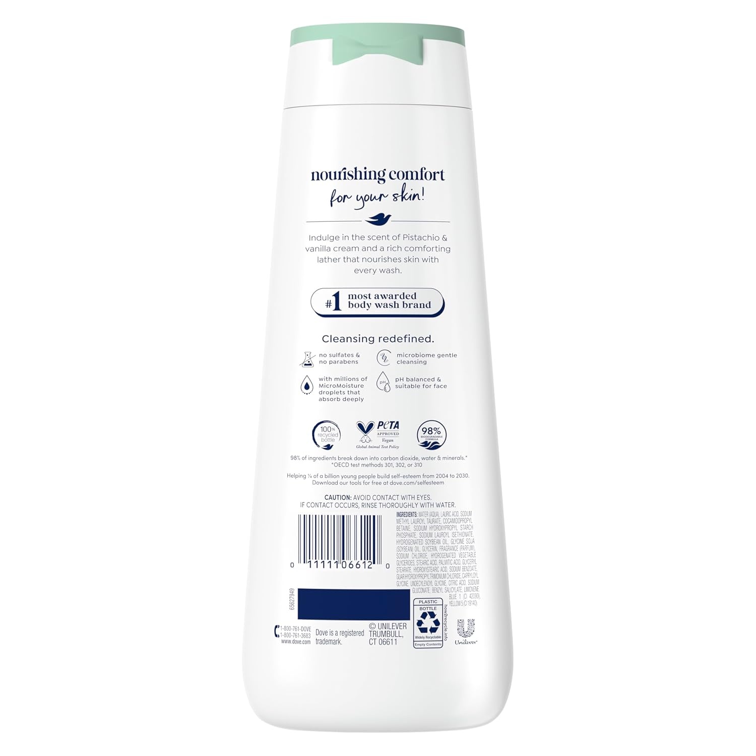 image:imageDove Hydrating Body Wash for Women Pistachio amp Vanilla Cream for Hydrated amp Repaired Skin 20 fl oz