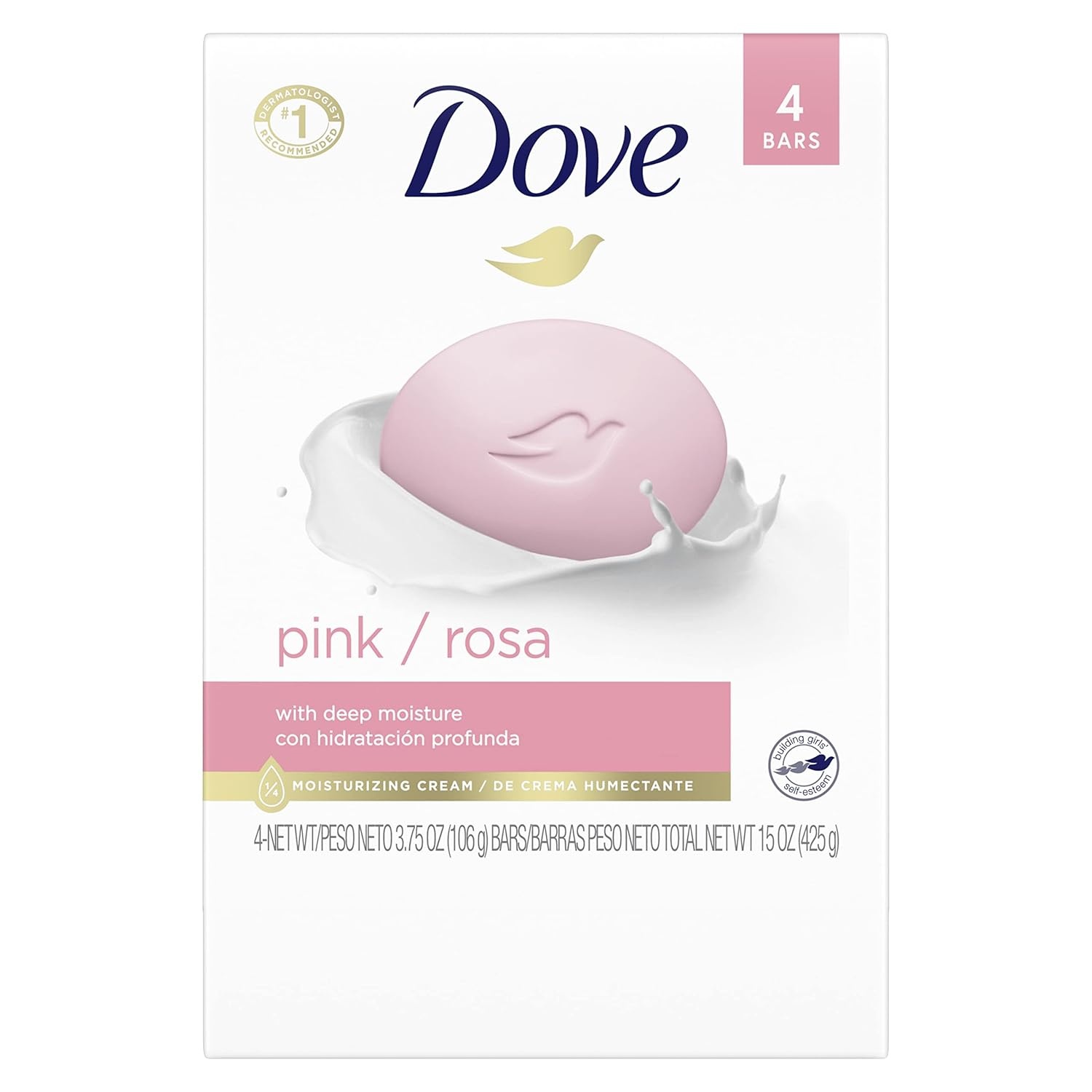 image:imageDove Beauty Bar Soap Pink Rosa 8 Bars for Soft Smooth Skin Cleans amp Moisturizes 375 oz15 Ounce Pack of 1