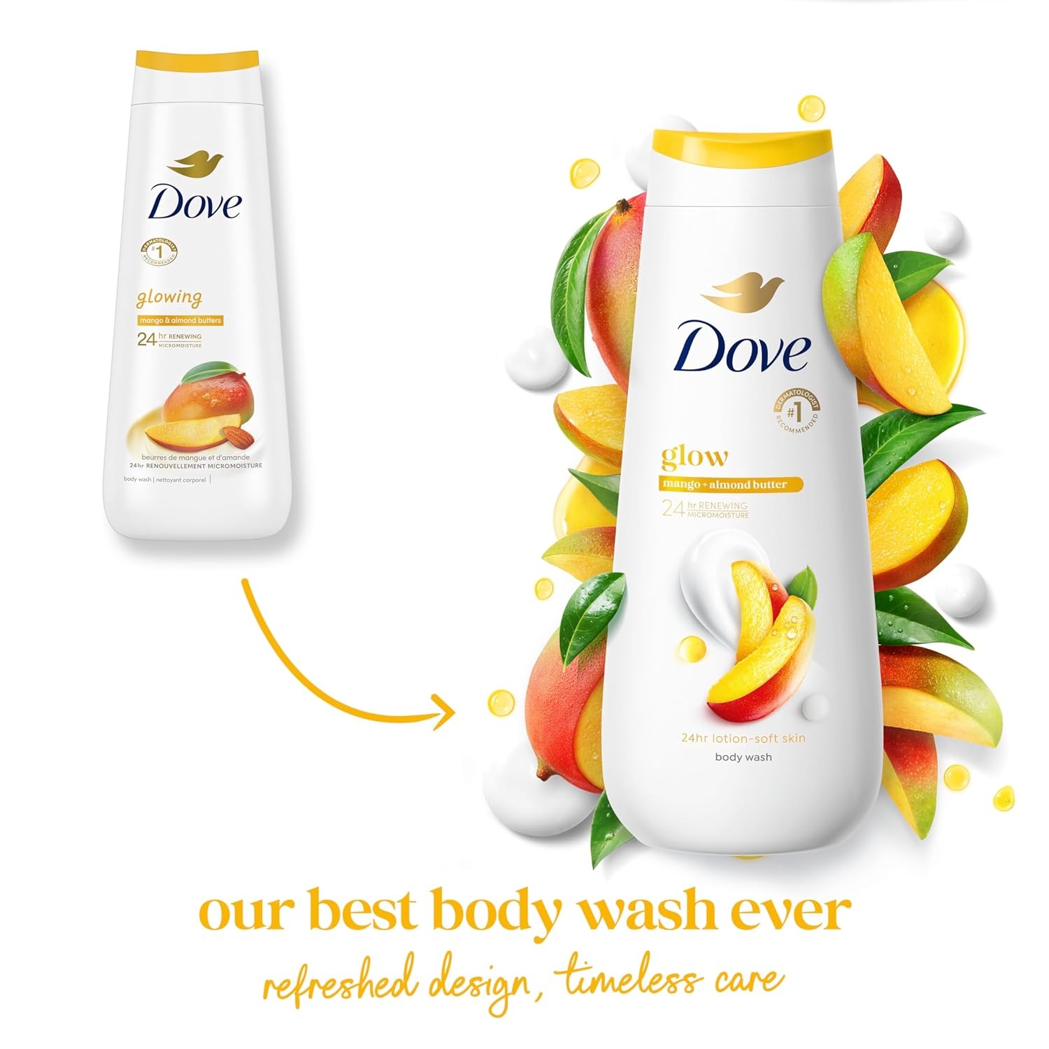 image:imageDove Body Wash with Pump 3 Count Glowing Mango amp Almond Butter for Renewed HealthyLooking Skin Gentle Skin Cleanser with 24hr Renewing MicroMoisture 306 ozMango and Almond Butter