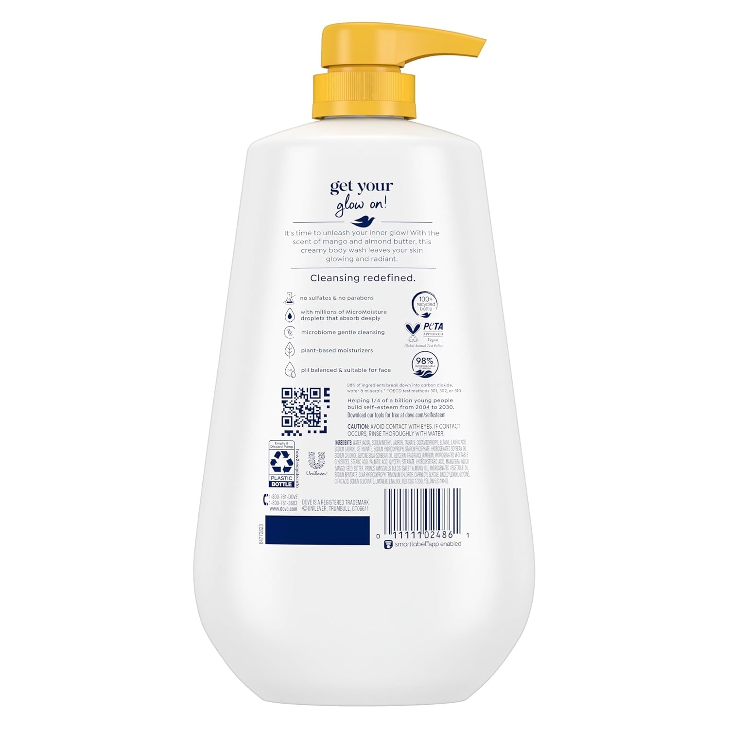 image:imageDove Body Wash with Pump 3 Count Glowing Mango amp Almond Butter for Renewed HealthyLooking Skin Gentle Skin Cleanser with 24hr Renewing MicroMoisture 306 ozMango and Almond Butter
