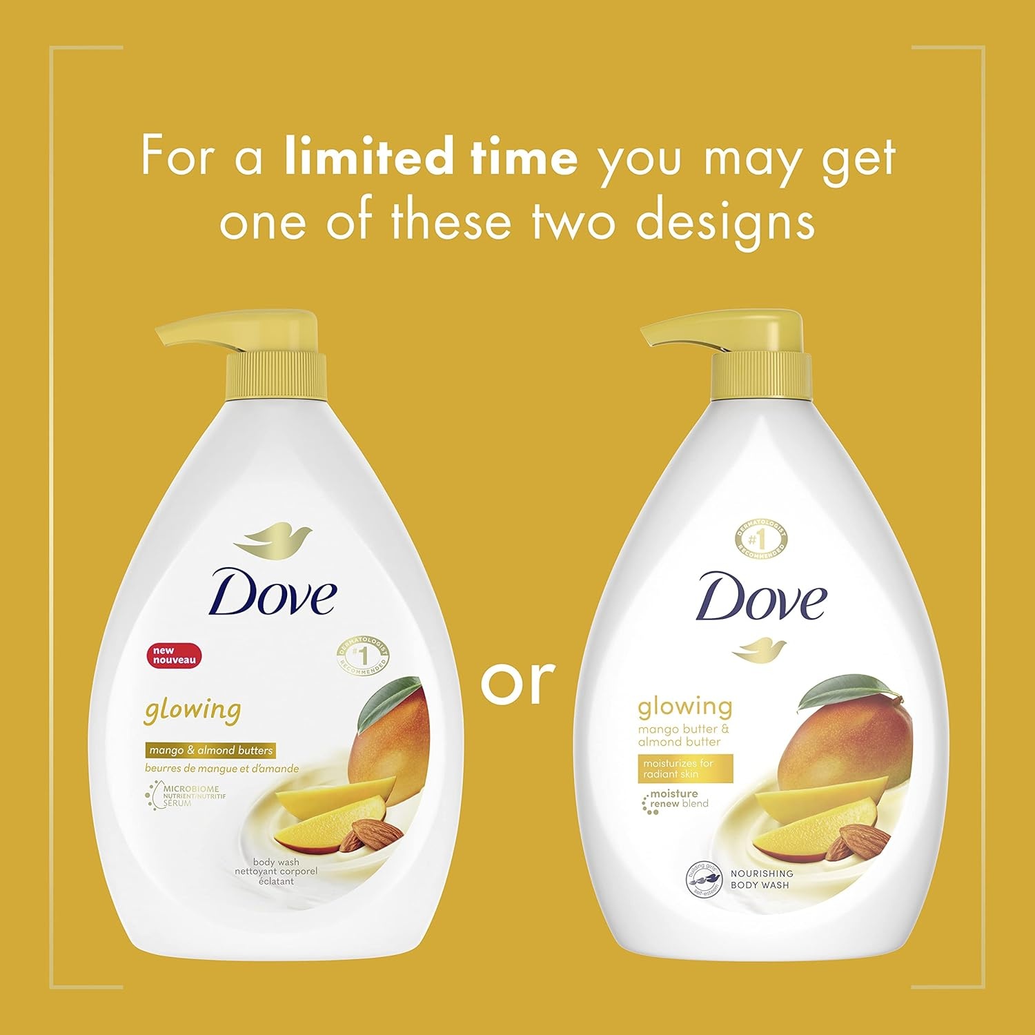 image:imageDove Body Wash with Pump 3 Count Glowing Mango amp Almond Butter for Renewed HealthyLooking Skin Gentle Skin Cleanser with 24hr Renewing MicroMoisture 306 ozMango and Almond Butter